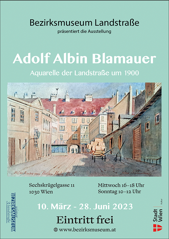 Ausstellungsplakat Adolf Albin Blamauer, Bezirksmuseum Landstraße, 2023