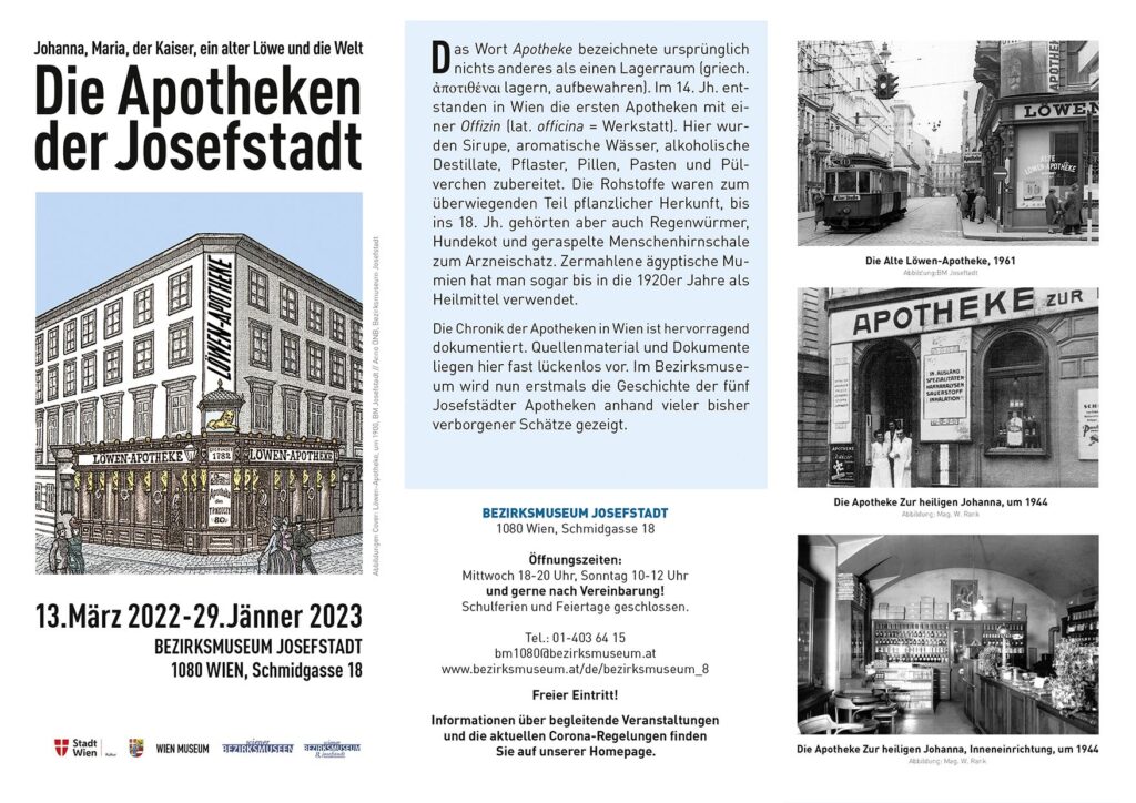 Sonderausstellung: Die Apotheken der Josefstadt, Bezirksmuseum Josefstadt 2022