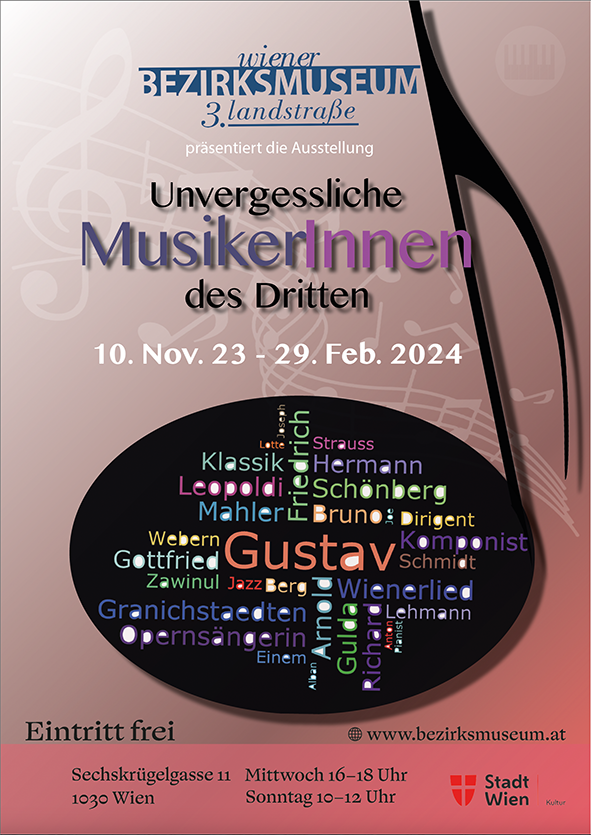 Ausstellung: Unvergessliche Musiker:innen des Dritten, Bezirksmuseum Landstraße