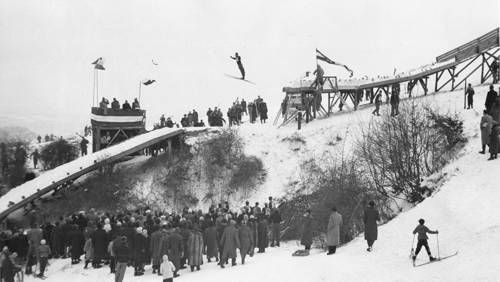 Skispringen auf der Himmelhofschanze am 7. Februar 1954, Foto: Bezirksmuseum Hietzing