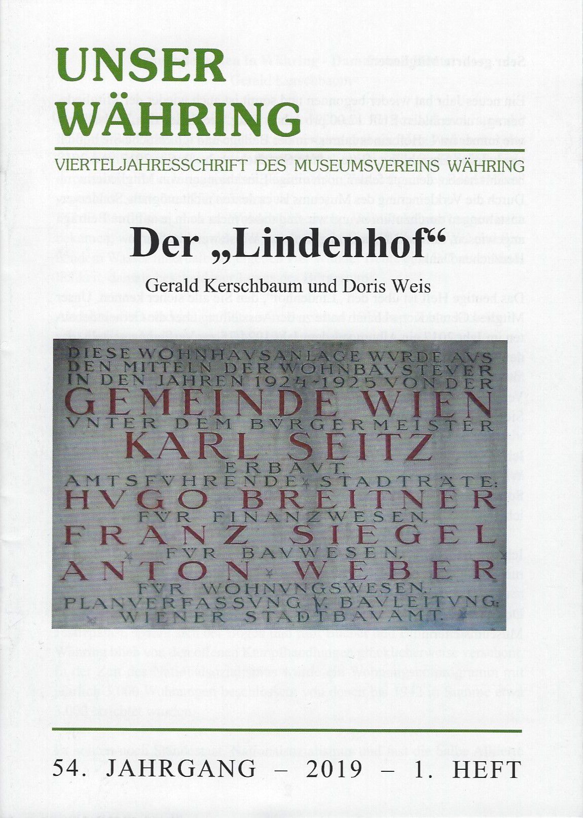 Publikation: Der "Lindenhof", Bezirksmuseum Wärhing