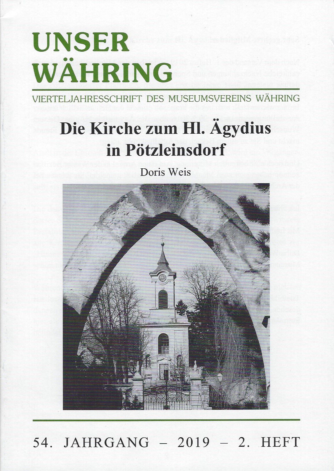 Publikation: Die Kirche zum Hl. Ägydius in Pötzleinsdorf. Bezirksmuseum Währing